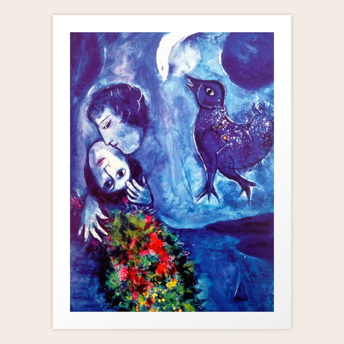 Marc Chagall, Le Paisage Bleu 1949 Artwork, Posters Tshirts Prints Bags Men Women Kids Art Print by Art-o-rama Shop - X-LARGE