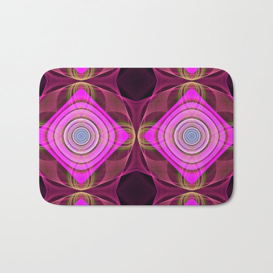 Colourful geometric abstract with translucent patterns Bath Mat