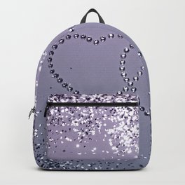 Lavender Navy Blue Glitter Hearts #1 (Faux Glitter) #shiny #decor #art #society6 Backpack