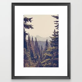 Mountains through the Trees Framed Art Print