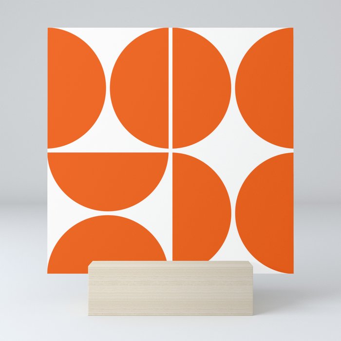 Mid Century Modern Orange Square Mini Art Print