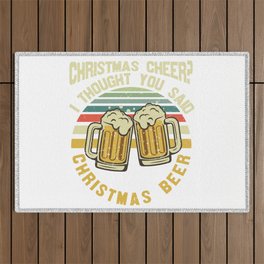 Funny Christmas Beer Saying Outdoor Rug