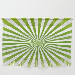 Green and White Sunburst Pattern Wall Hanging