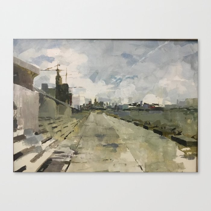 City View Original Oil Painting Canvas Print By Donbeckyart Society6