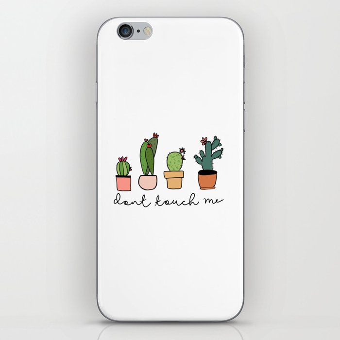"don't touch me" cactus print iPhone Skin
