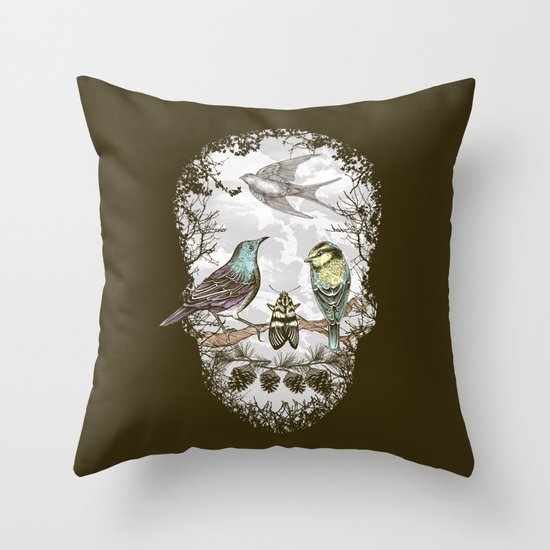 Nature's Skull II Throw Pillow