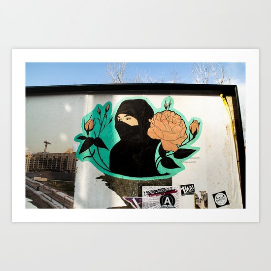 Islamic Flower Street Art Art Print