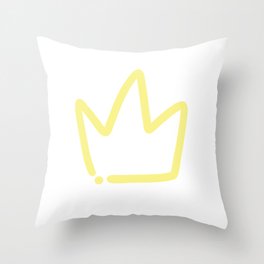 Yellow Crown Logo. Throw Pillow