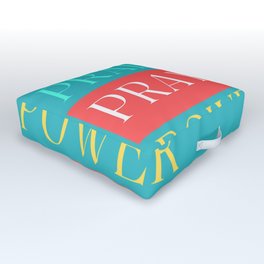 Overcoming Fear-Turquoise Outdoor Floor Cushion