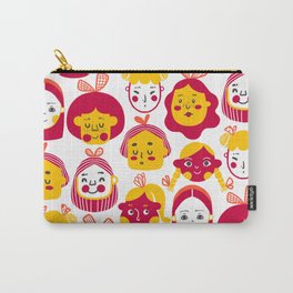 Girl Faces Pattern Carry-All Pouch