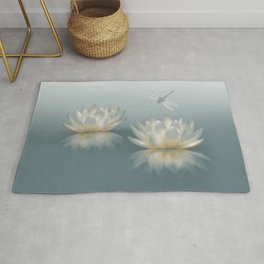 Lotus and Dragonfly Rug