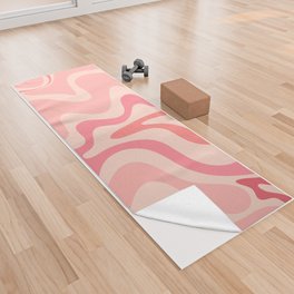 Retro Liquid Swirl Abstract in Soft Pink Yoga Towel