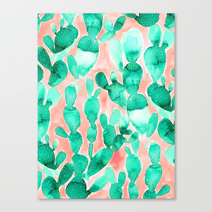 Paddle Cactus Blush Canvas Print