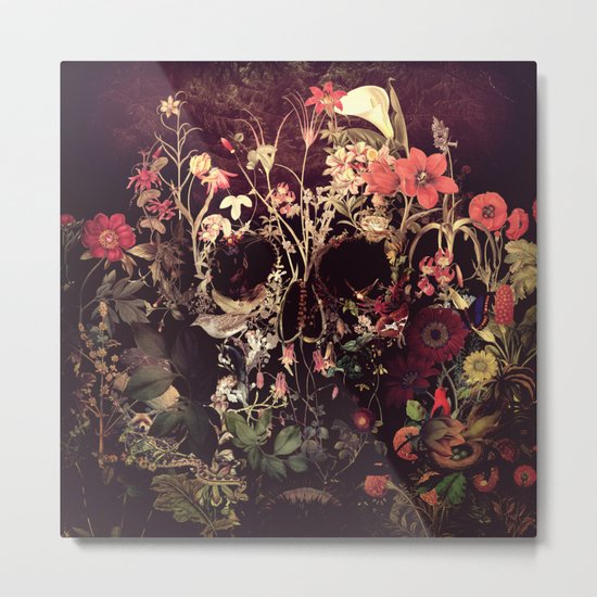 Bloom Skull Metal Print