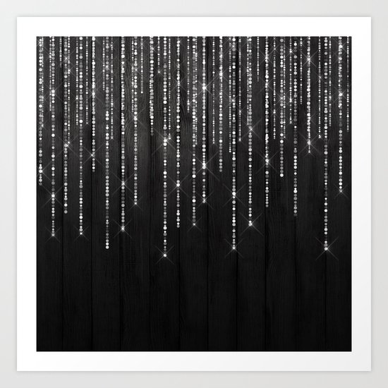 Fairy Lights on Wood 02 Art Print