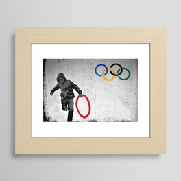 Banksy Olympic Rings Framed Art Print