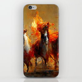 Flaming Horses iPhone Skin