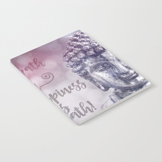 Buddha Path to Happiness inspirational Typography Notebook