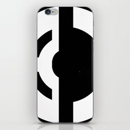 Black and white minimal circle iPhone Skin