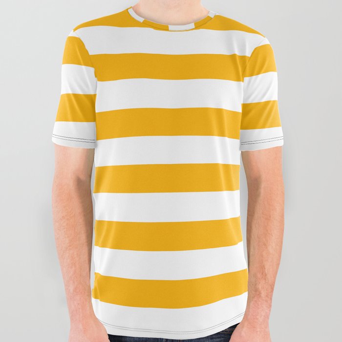 Striped 10 Yellow All Over Graphic Tee