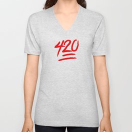 420 emoji V Neck T Shirt