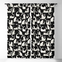 Bad Cats Knocking Things Over, Black & White Blackout Curtain