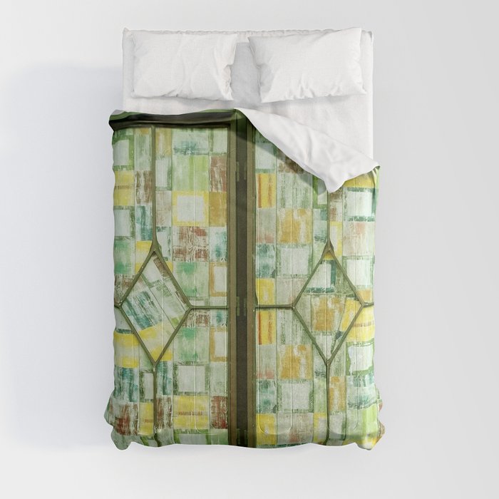 Door in the window - green Comforter