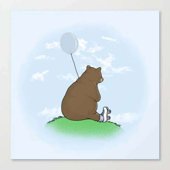 Cloudy the Bear Canvas Print