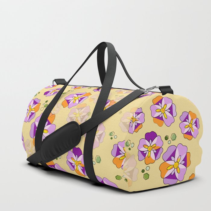 Purple and Orange flowers-vector drawing Duffle Bag
