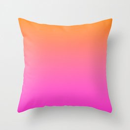 Bright Glowing Rose & Orange colors ombre abstract pattern  Throw Pillow