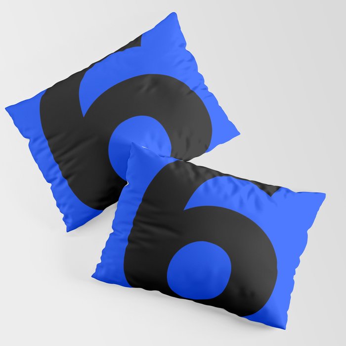 Number 6 (Black & Blue) Pillow Sham