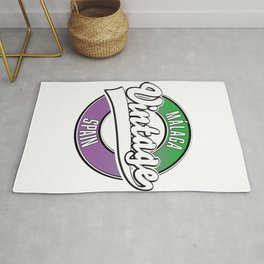 Málaga spain vintage style logo. Area & Throw Rug