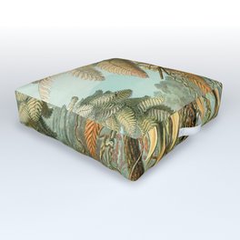 Vintage Tropical Palm Outdoor Floor Cushion