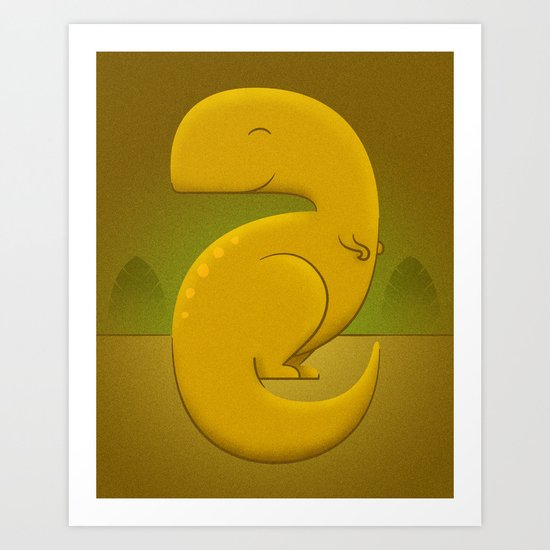 Happy T-Rex Art Print