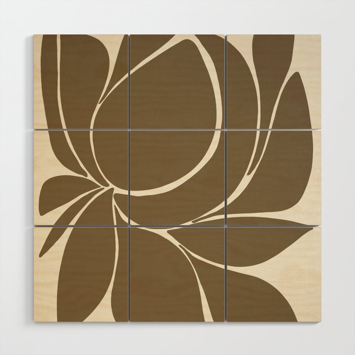 Minimal Magnolia - Abstract Art Print Wood Wall Art