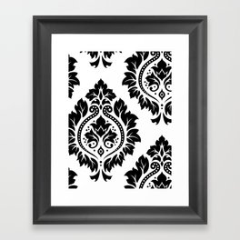 Decorative Damask Art I Black on White Framed Art Print