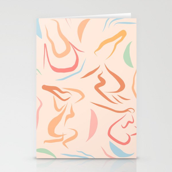 Body Love - line drawing Pattern #Matisse Stationery Cards