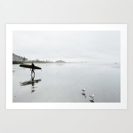 Surfing at Sumner Art Print