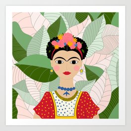 Frida Kahlo Portrait Digital Draw Art Print