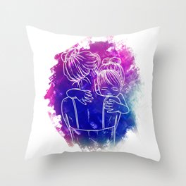 Mother & Daughter Love Throw Pillow
