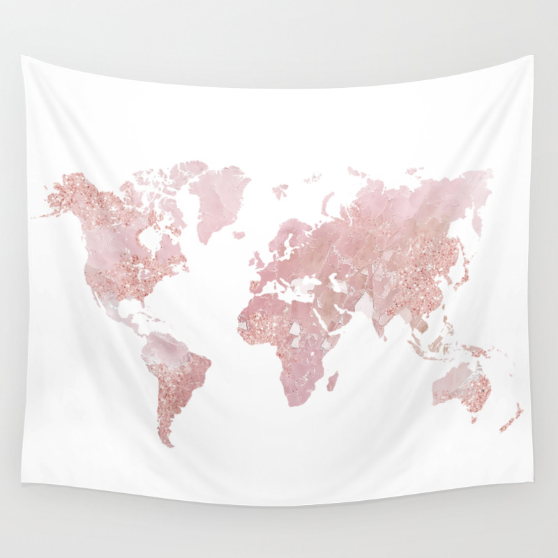 world map tapestry canada