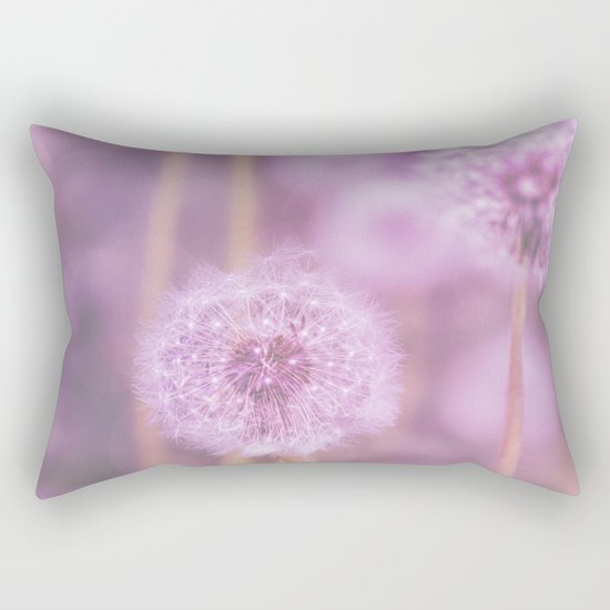Romantik pink dandelion flower meadow Rectangular Pillow