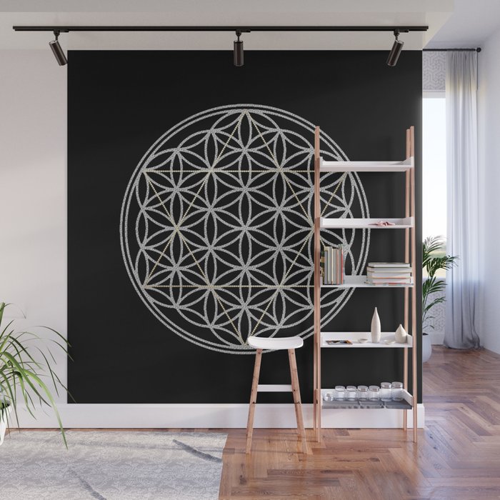 Flower of Life and Star of David Wall Mural