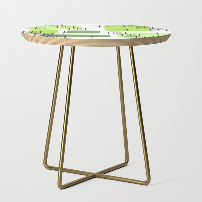 Mid Century Modern White Chartreuse Side Table
