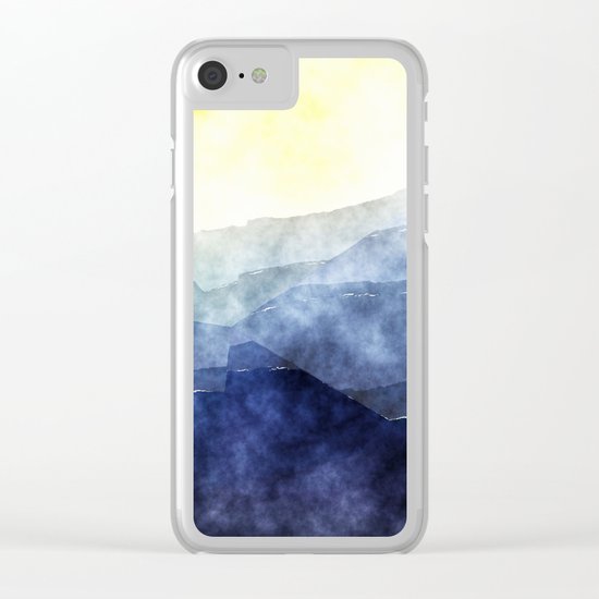 Sun behind the mountains - Modern abstract triangle pattern Clear iPhone Case
