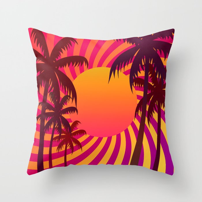 Tropical Sunset 5 Throw Pillow
