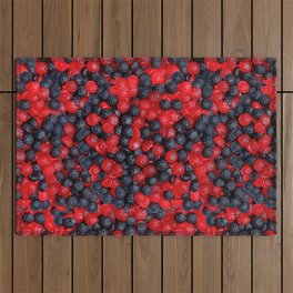 Gummy Raspberries and Blackberries Real Candy Pattern Outdoor Rug