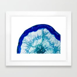 Nuclear blue agate Framed Art Print