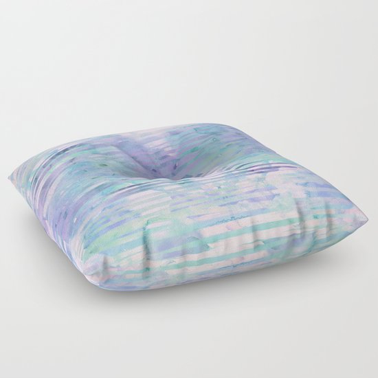 Modern hand drawn geometric stripes purple watercolor pattern Floor Pillow by Girly Trend Society6