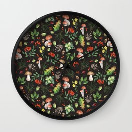Forest. Brown pattern Wall Clock